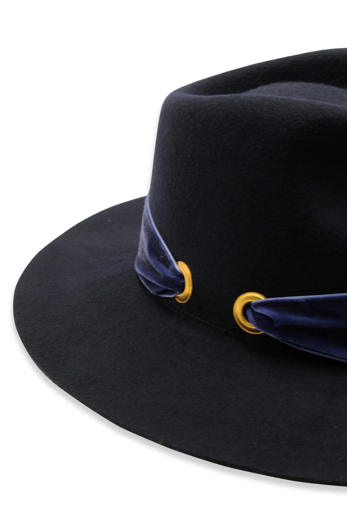 Emery Wool Fedora in Navy