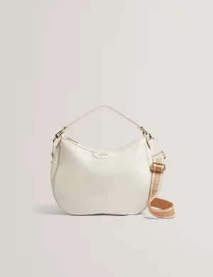 Esiah Webbing Slouchy Leather Hobo B Ecru