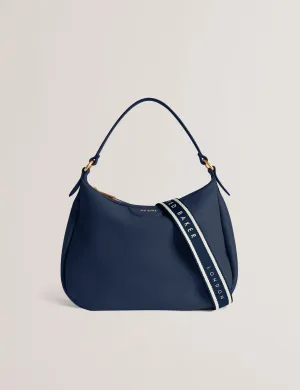 Esiah Webbing Slouchy Leather Hobo B Navy