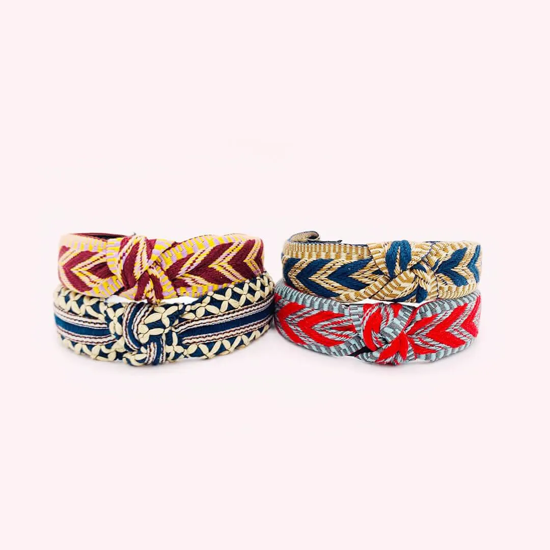 Ethnic Pattern Knotted Headbands for Women • Azteca Model