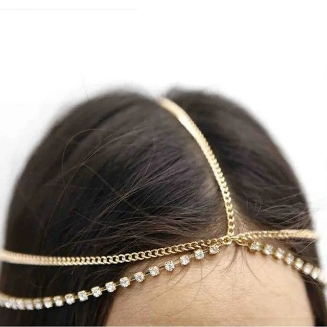 Fashion Boho Women Metal Gold Silver Multilayer Head Chain Headband Headpiece Bridal Wedding Hairstyle Hair Accessories
