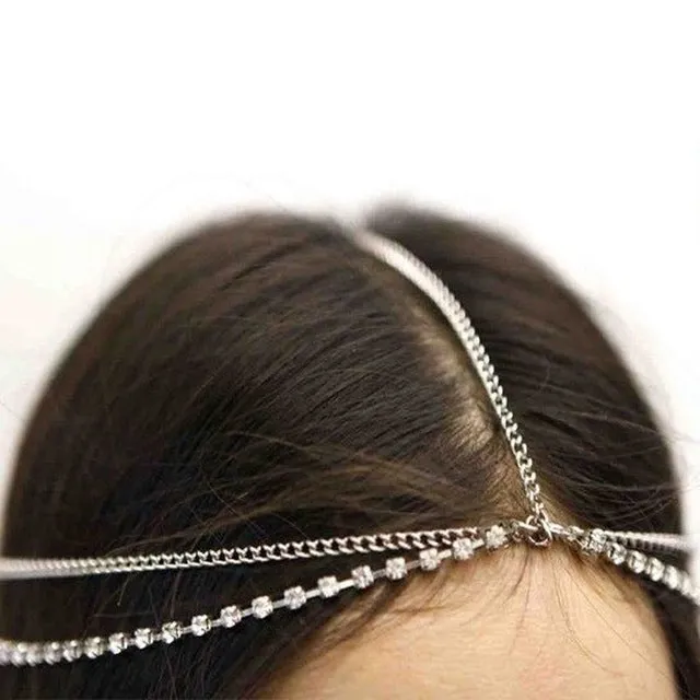 Fashion Boho Women Metal Gold Silver Multilayer Head Chain Headband Headpiece Bridal Wedding Hairstyle Hair Accessories