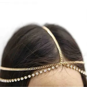 Fashion Boho Women Metal Gold Silver Multilayer Head Chain Headband Headpiece Bridal Wedding Hairstyle Hair Accessories