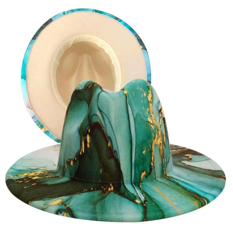 Fedora Wide Brim Tie Dye and Marble Hats