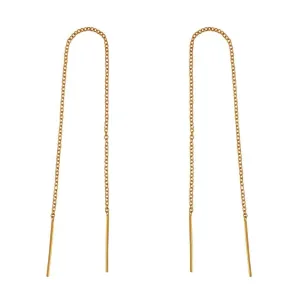 Fine Gold Ingot Threader Earrings