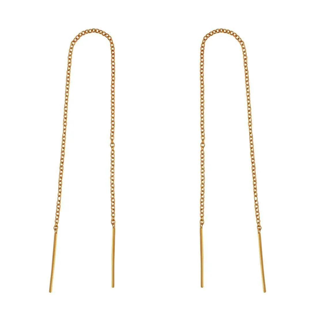 Fine Gold Ingot Threader Earrings
