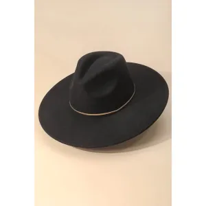 Flat Brim Herringbone Chain Fedora Hat
