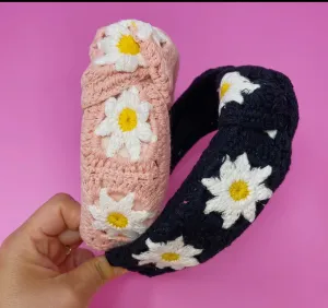 Floral Patchwork Crochet Headbands