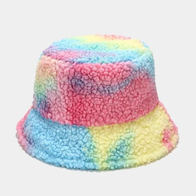 Fluffy Pastel Bucket Hat