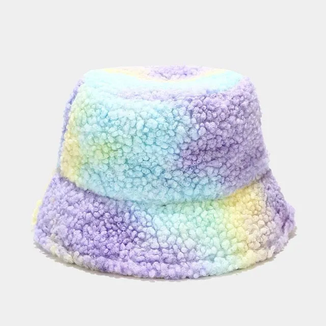 Fluffy Pastel Bucket Hat