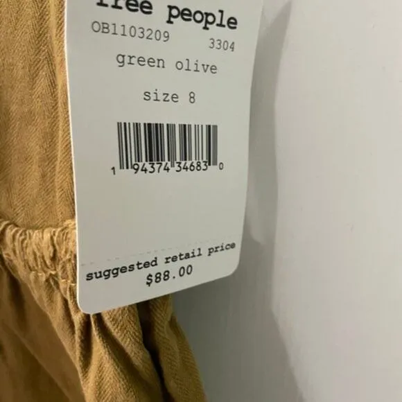 Free People Laceup Denim Mini Skirt kaki green 8