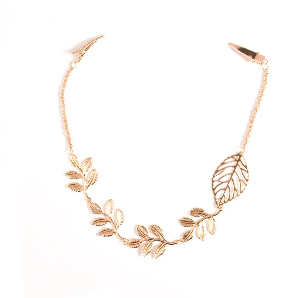 Gold Leaf Floral Hair Clip