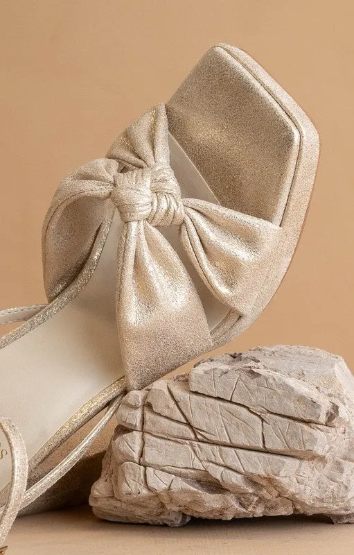 Gold Zoey Knotted Platform Heels