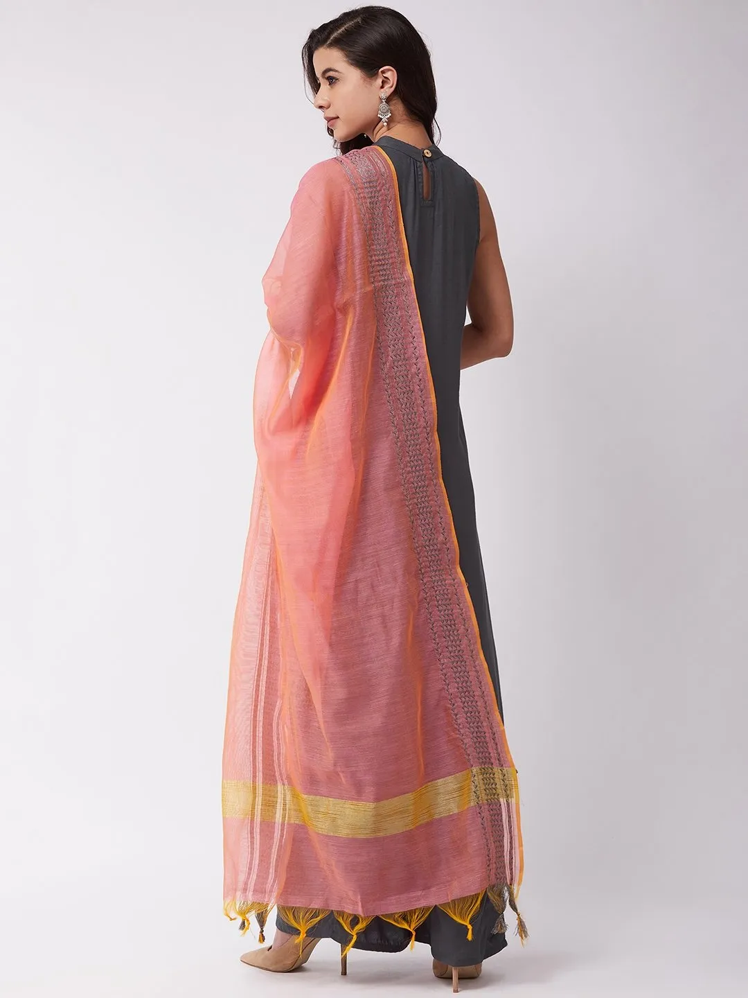 Grey Halter Kurta Palazzo Set