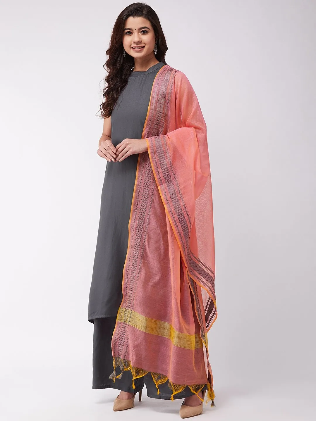 Grey Halter Kurta Palazzo Set