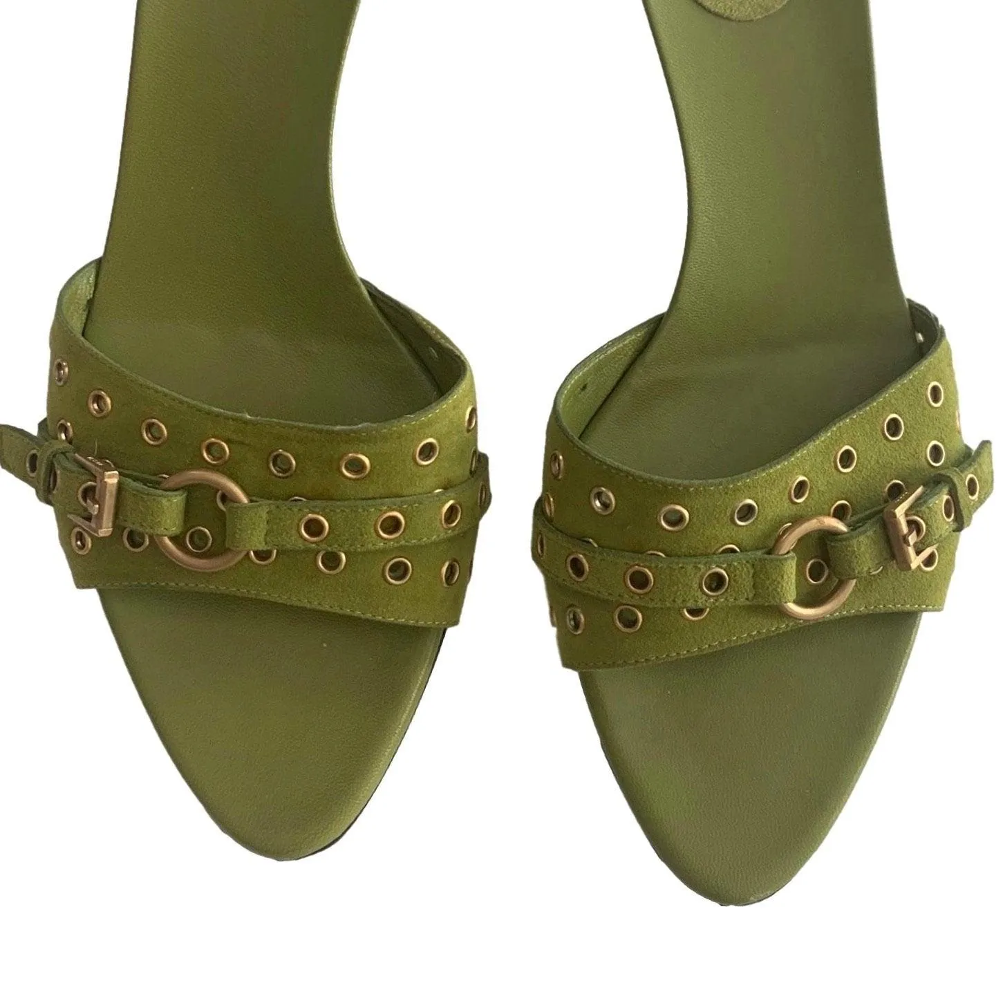 Gucci Green Suede Kitten Heels
