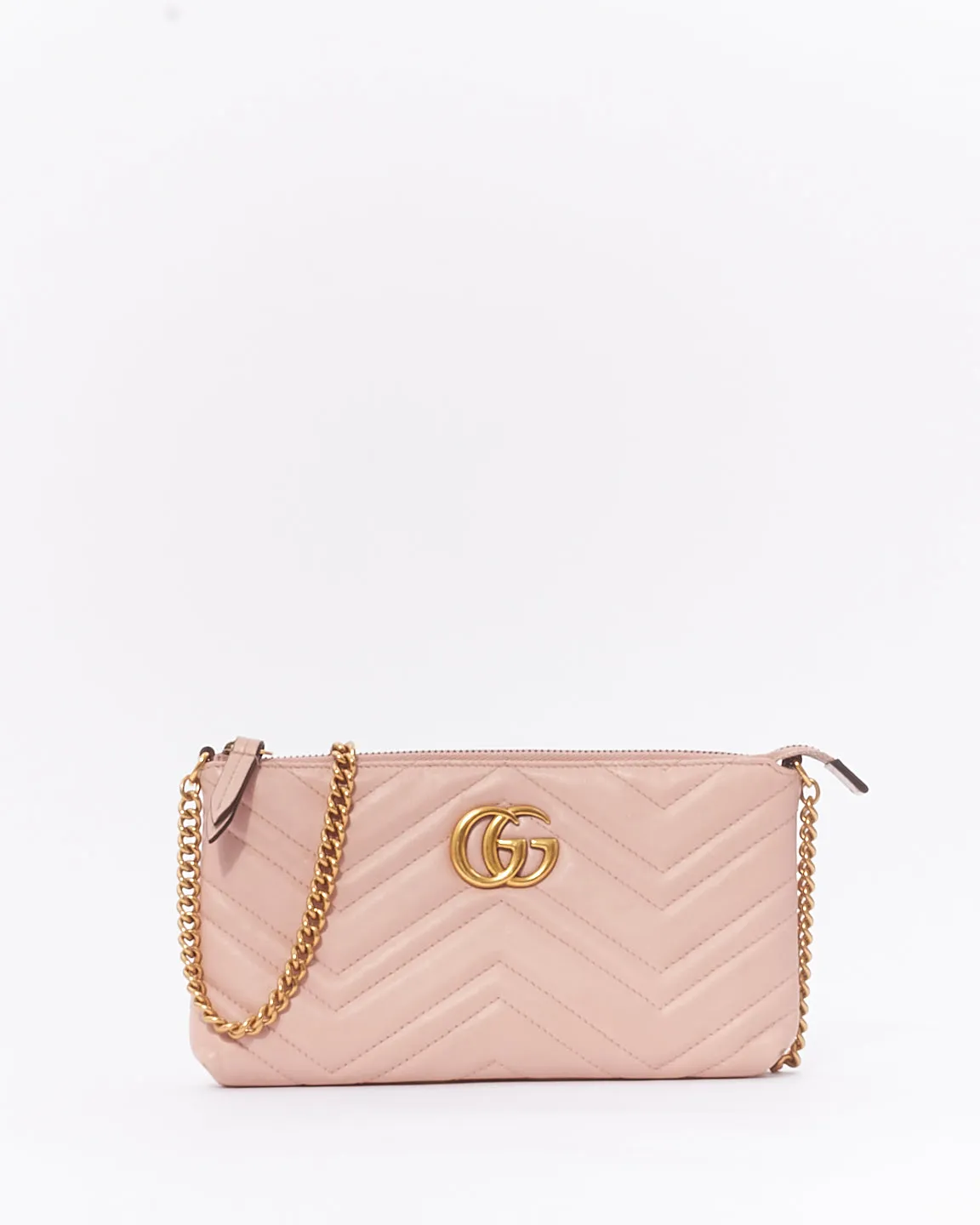 Gucci Pink Matlassé Leather Marmont Crossbody Pouch