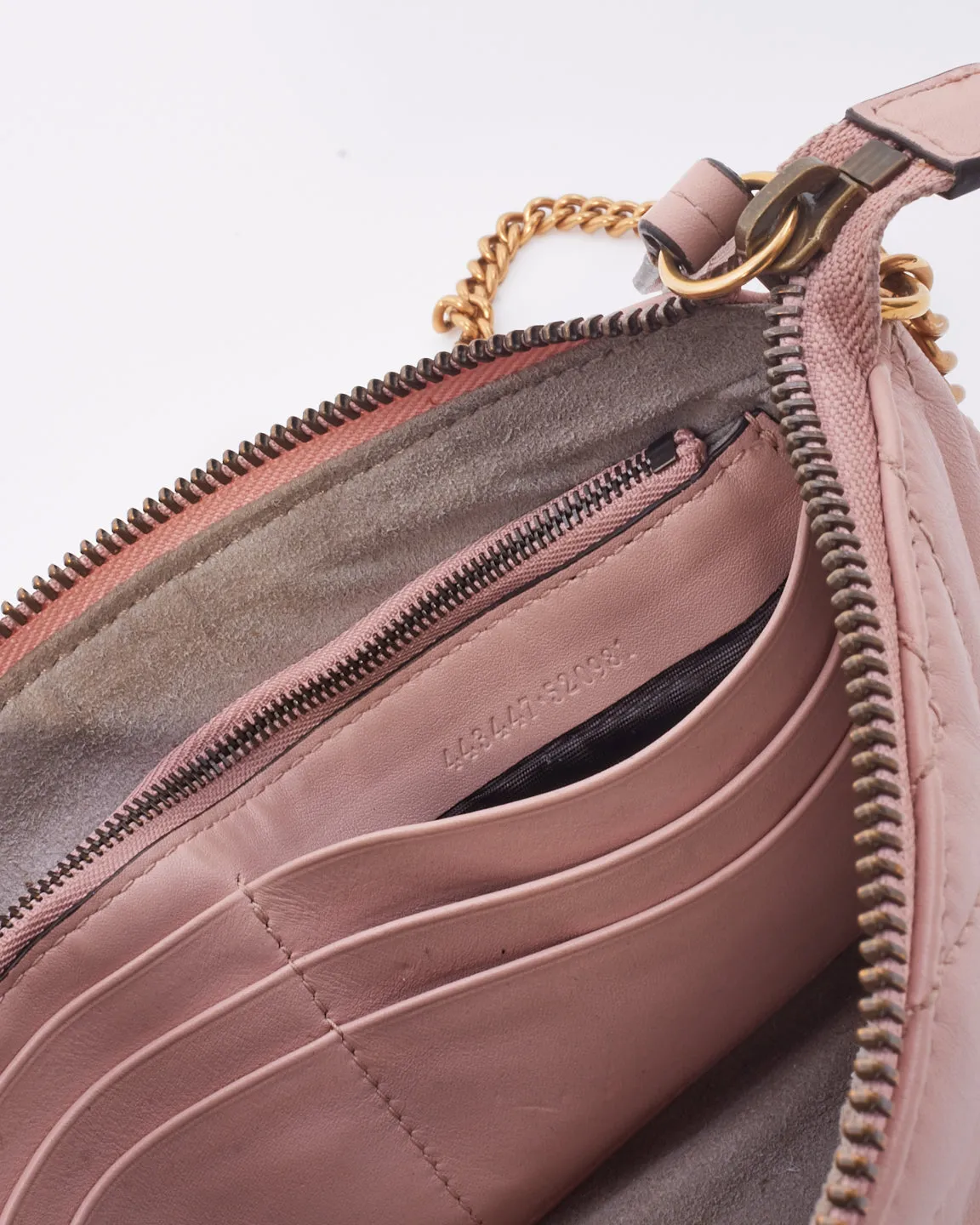 Gucci Pink Matlassé Leather Marmont Crossbody Pouch