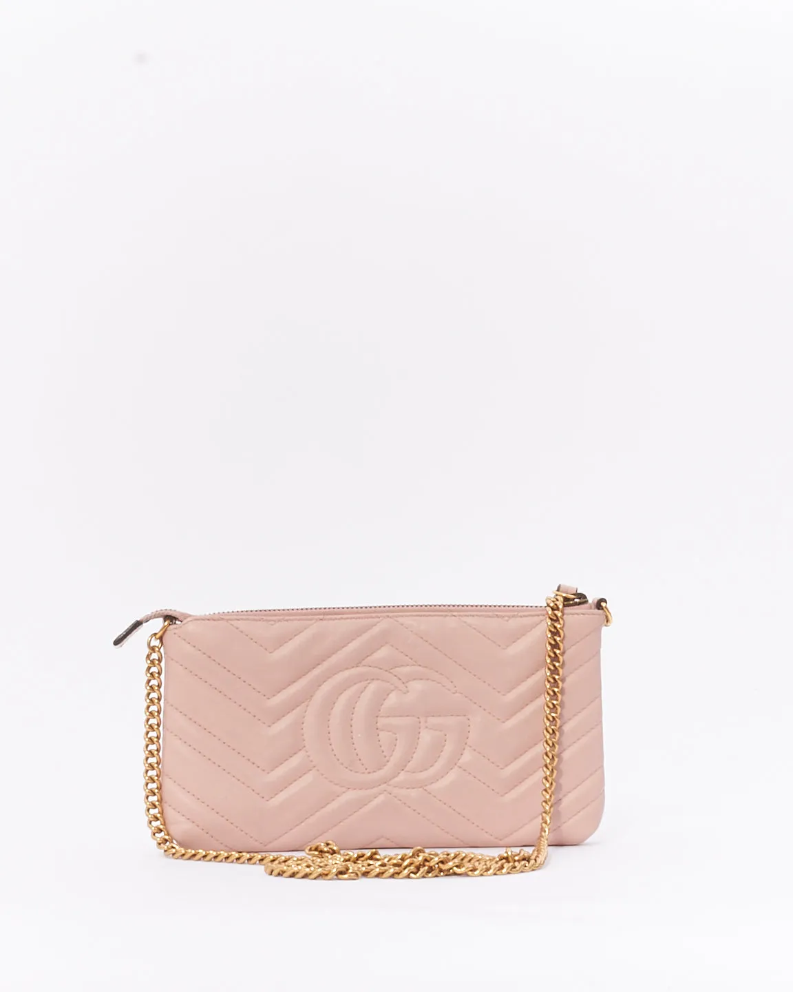 Gucci Pink Matlassé Leather Marmont Crossbody Pouch