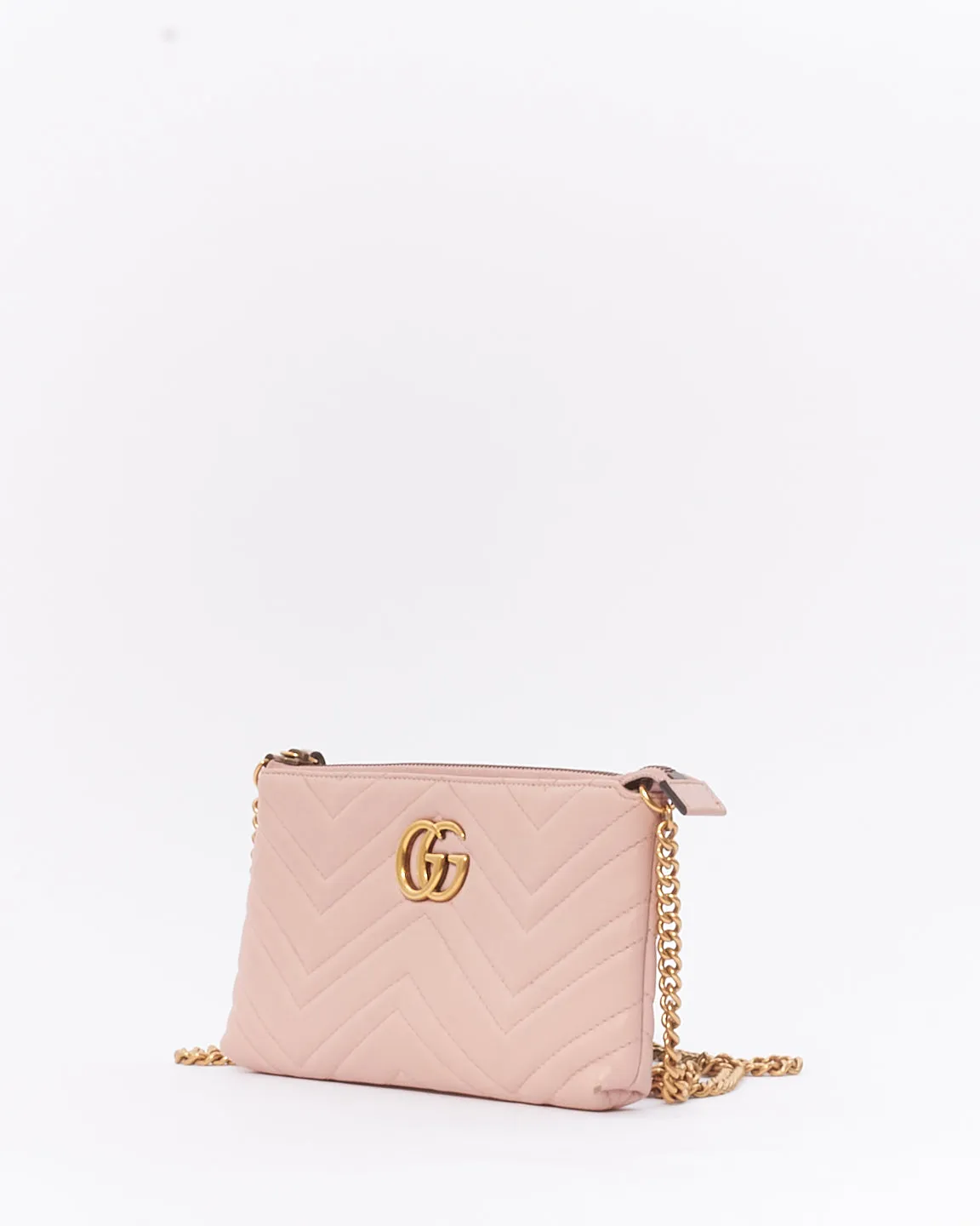 Gucci Pink Matlassé Leather Marmont Crossbody Pouch