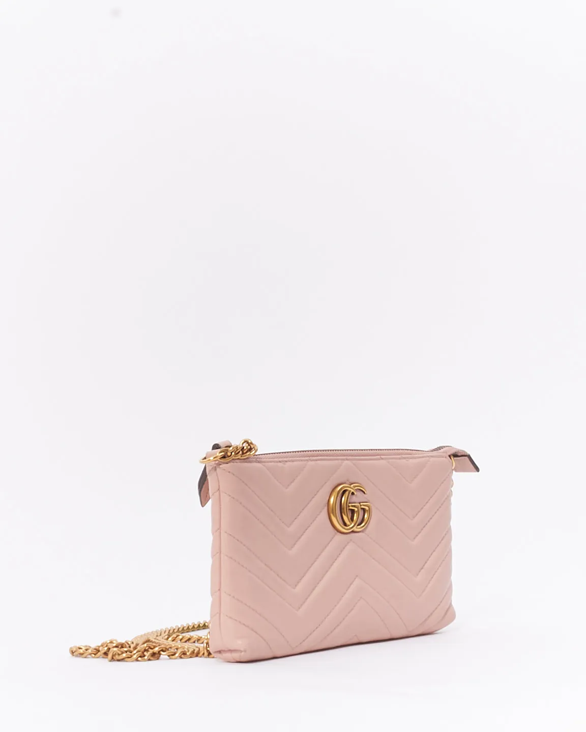 Gucci Pink Matlassé Leather Marmont Crossbody Pouch