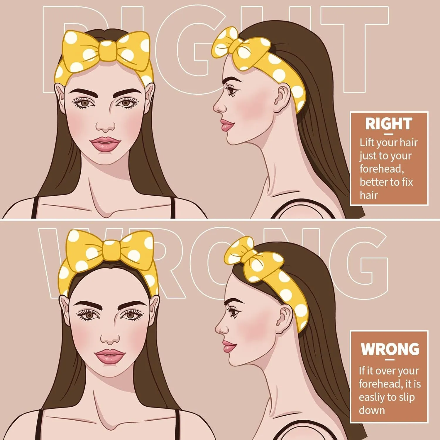 Hairband, 5Pcs Makeup Headband with Removable Bow, Spa Headband for Washing Face, Makeup, Shower, Microfiber Headband for Girls Women Gift