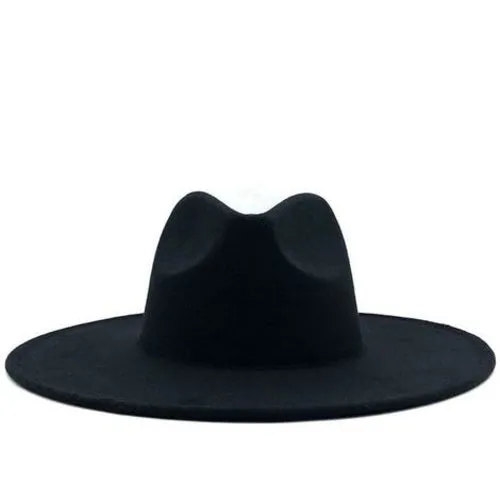 Handcraftef WIDE BRIM FEDORA - BLACK