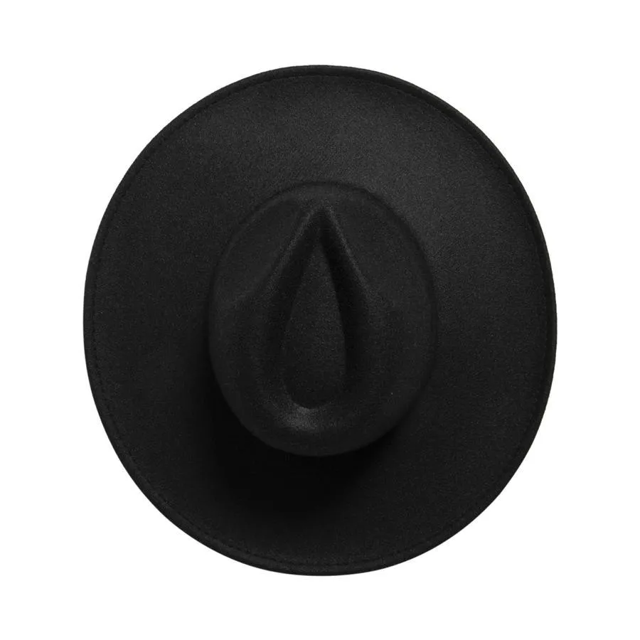 Handcraftef WIDE BRIM FEDORA - BLACK
