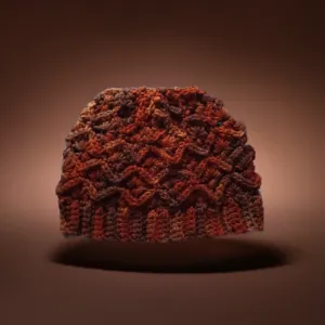 Handmade Variegated Dark Brown Crocheted Winter Beanie Hat