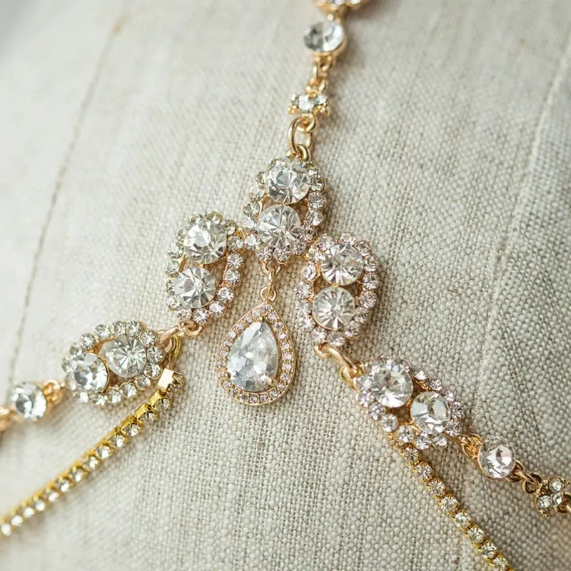 Head Chain Crystal Tiara Gold Silver Jewelry for Women Bridal Accessory