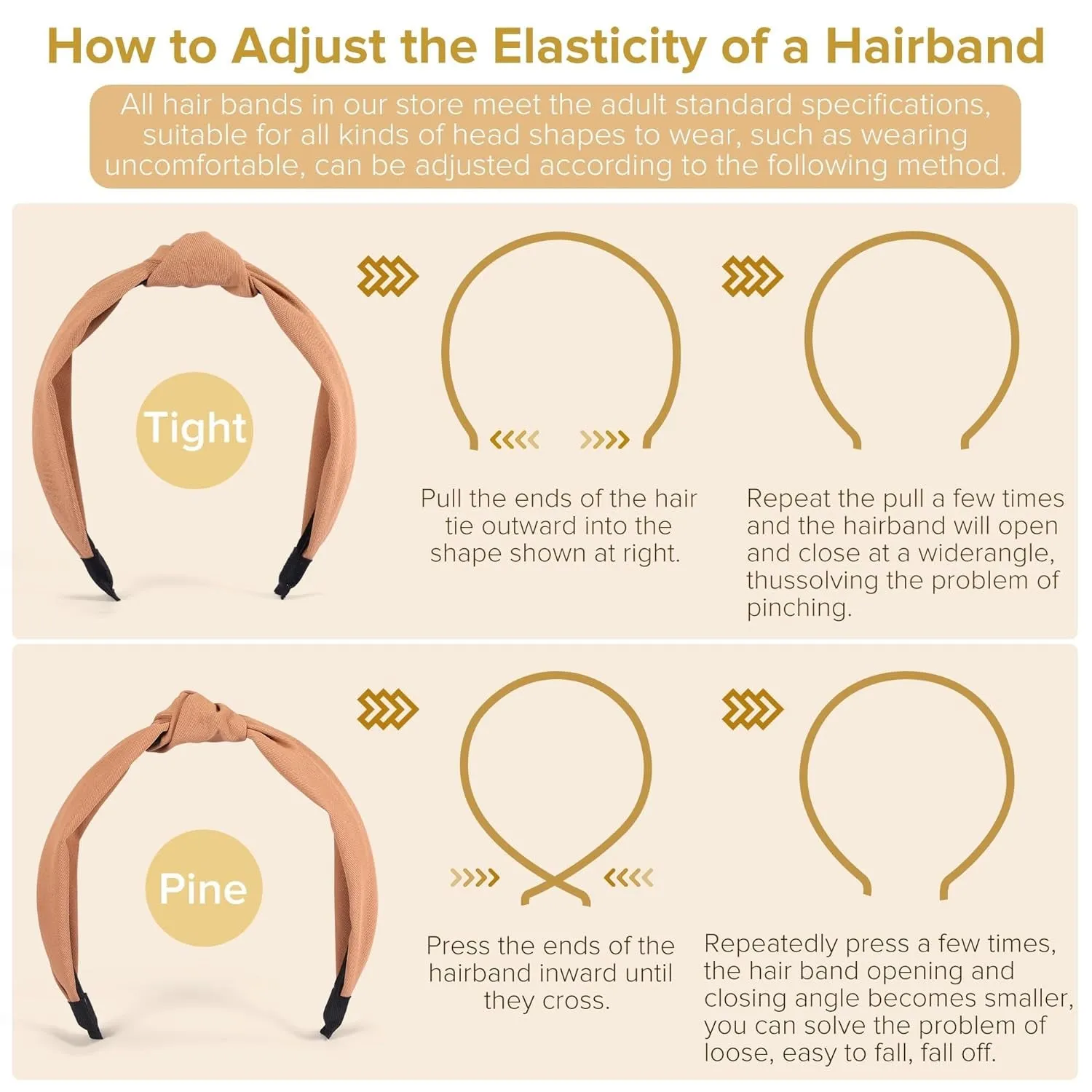 Headbands for Women Girls - 6PCS Stylish Top Knotted Headbands - Knotted Headband for Women - Head Bands Wide Hairband Hair Accessories