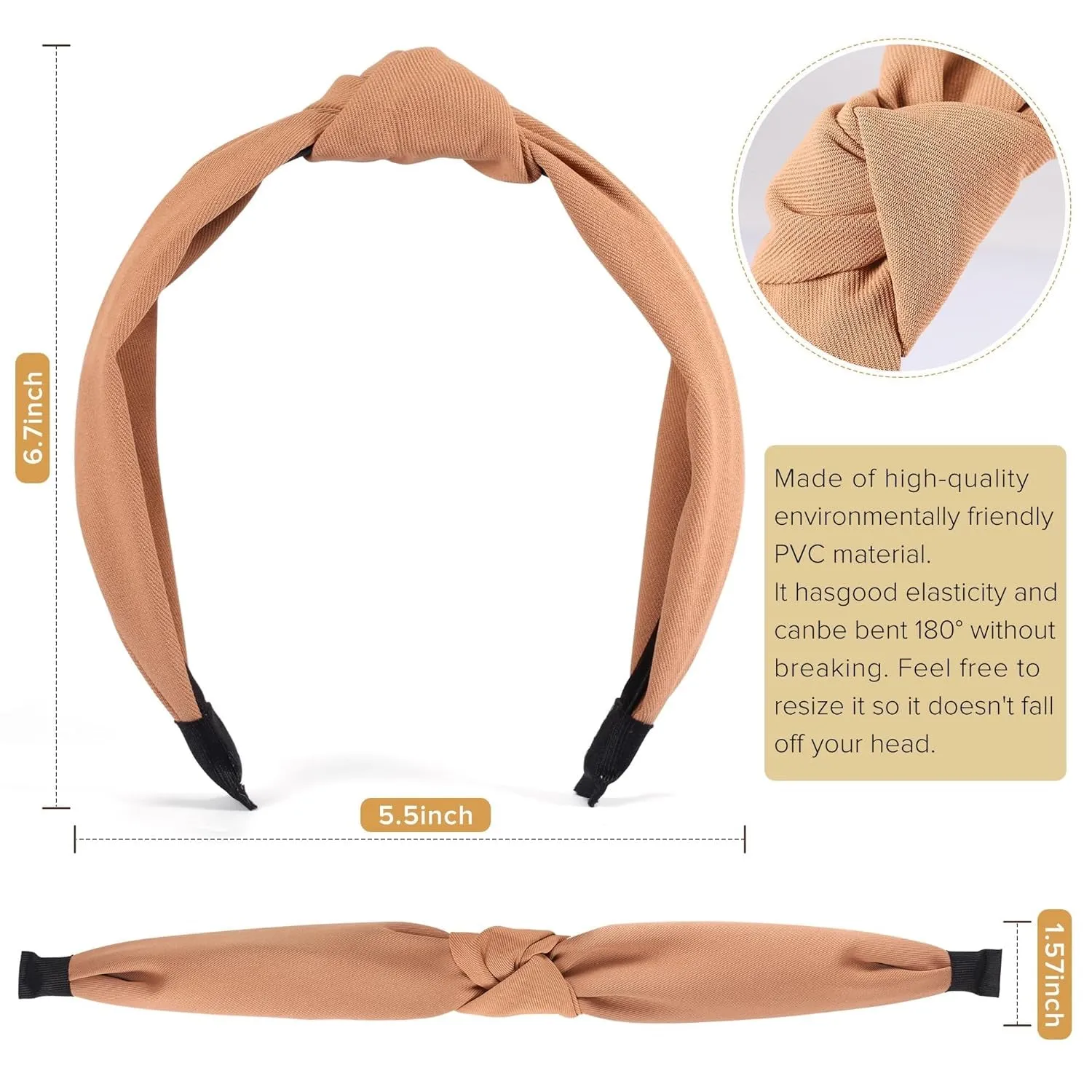 Headbands for Women Girls - 6PCS Stylish Top Knotted Headbands - Knotted Headband for Women - Head Bands Wide Hairband Hair Accessories