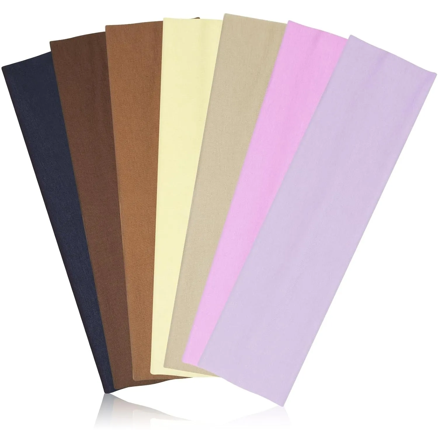 Headbands for Women Non Slip - 7PCS Fashion Sports Hair Bands for Women'S Hair, Soft Cotton Cloth Stretchy Headbands for Women for Workout Yoga Running