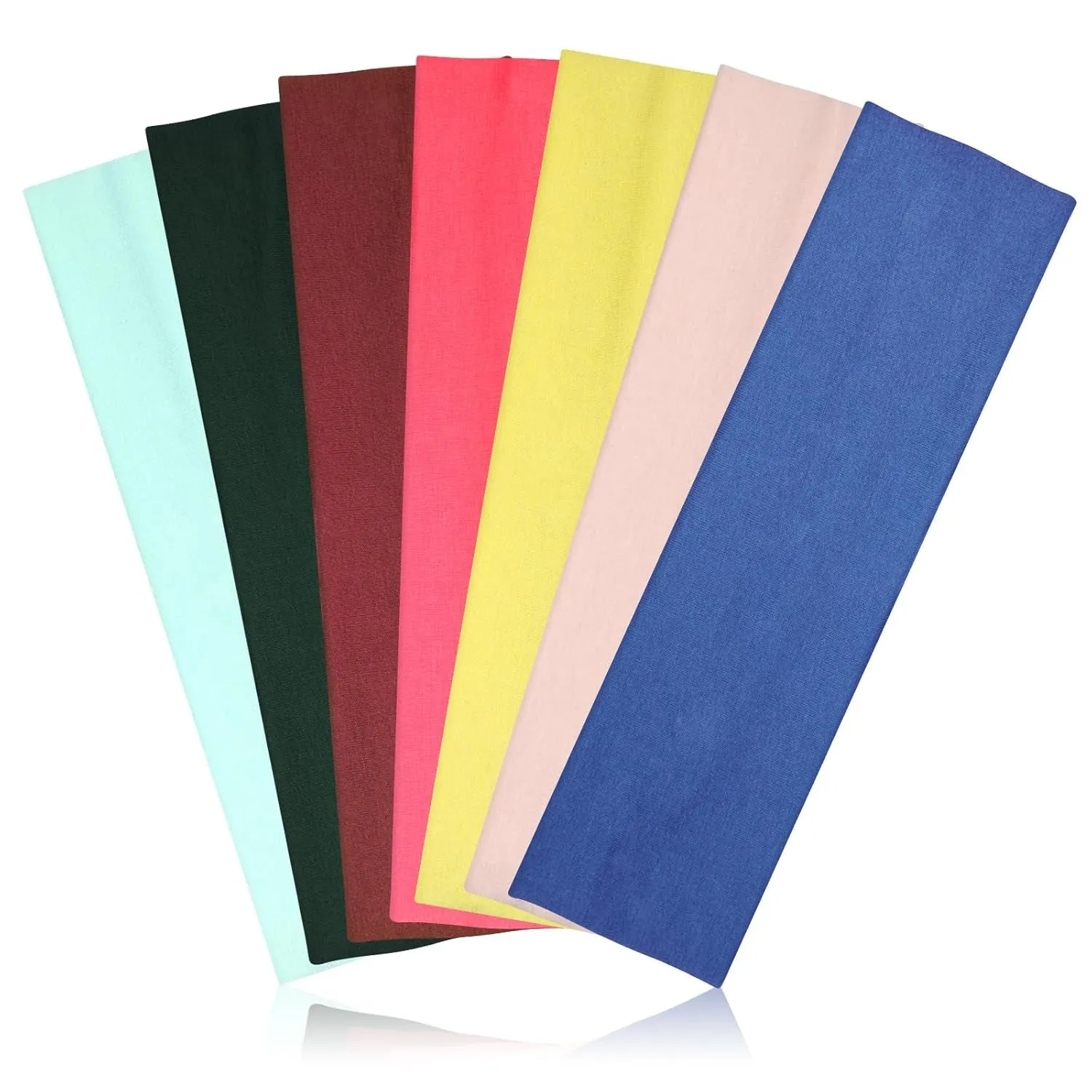 Headbands for Women Non Slip - 7PCS Fashion Sports Hair Bands for Women'S Hair, Soft Cotton Cloth Stretchy Headbands for Women for Workout Yoga Running