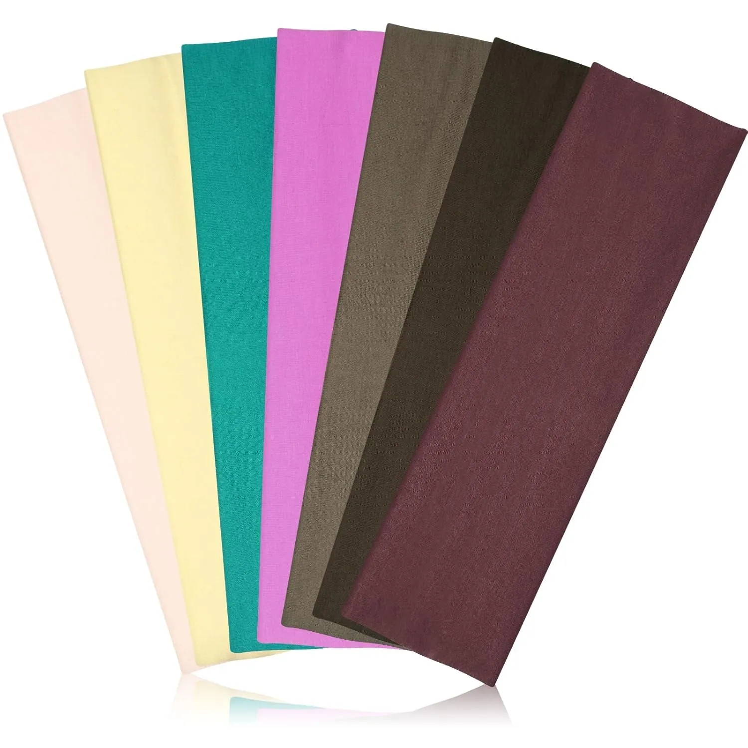 Headbands for Women Non Slip - 7PCS Fashion Sports Hair Bands for Women'S Hair, Soft Cotton Cloth Stretchy Headbands for Women for Workout Yoga Running