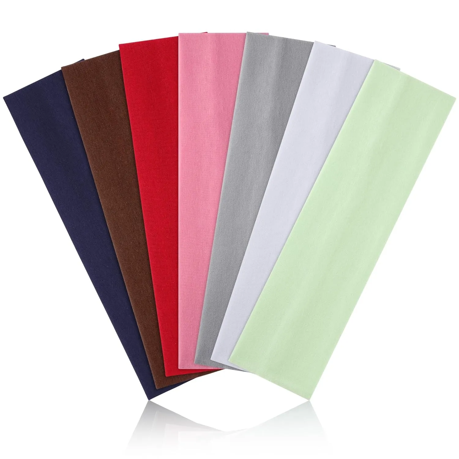 Headbands for Women Non Slip - 7PCS Fashion Sports Hair Bands for Women'S Hair, Soft Cotton Cloth Stretchy Headbands for Women for Workout Yoga Running