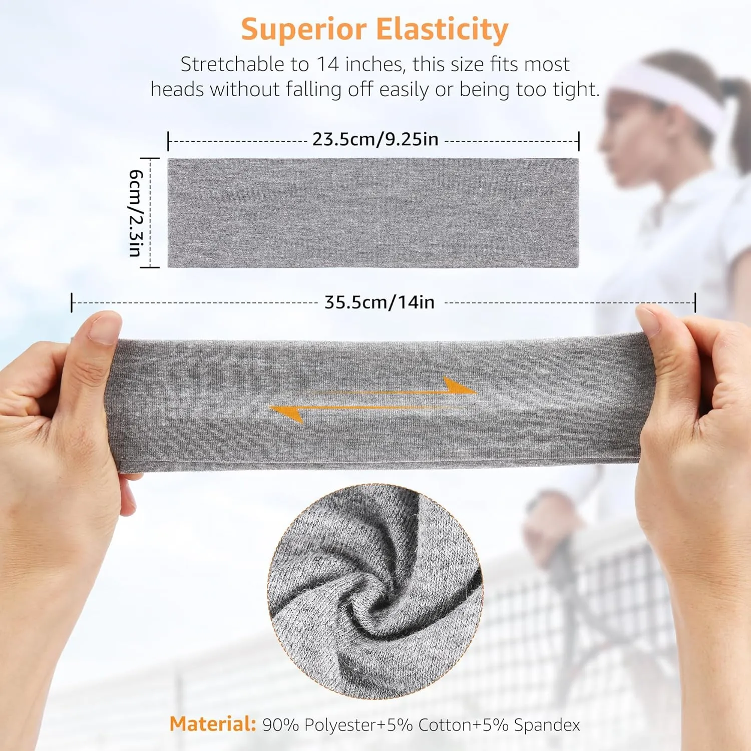 Headbands for Women Non Slip - 7PCS Fashion Sports Hair Bands for Women'S Hair, Soft Cotton Cloth Stretchy Headbands for Women for Workout Yoga Running