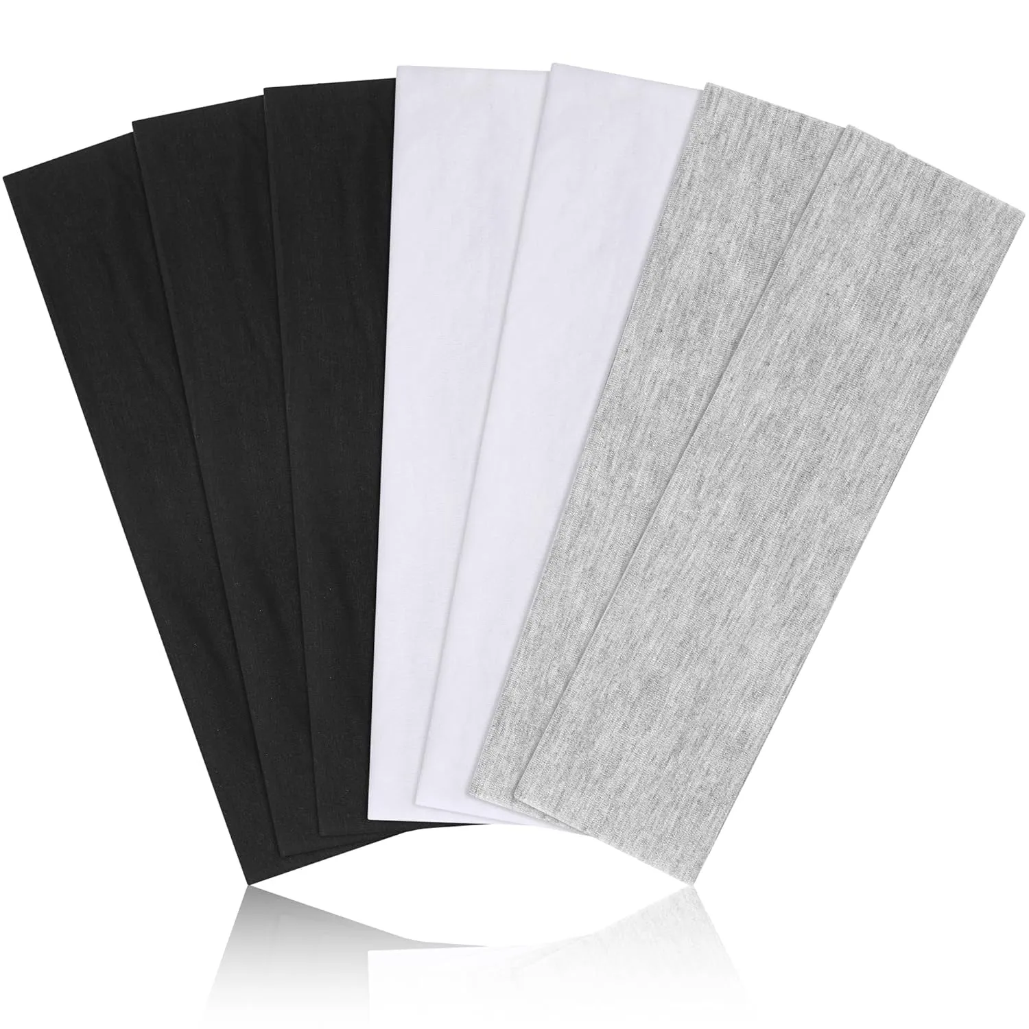 Headbands for Women Non Slip - 7PCS Fashion Sports Hair Bands for Women'S Hair, Soft Cotton Cloth Stretchy Headbands for Women for Workout Yoga Running