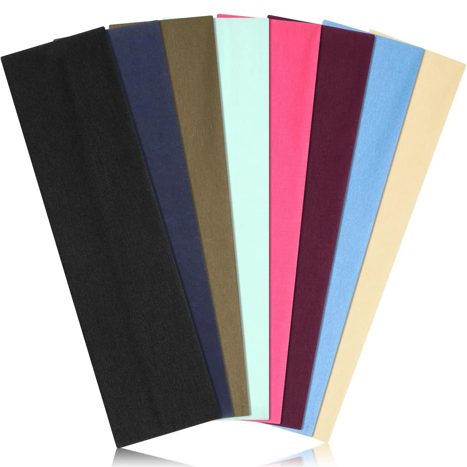 Headbands for Women Non Slip - Stylish Sports Hair Bands for Women'S Hair - Soft Cotton Cloth Stretchy Headbands for Women for Yoga, Outdoor Exercise Running