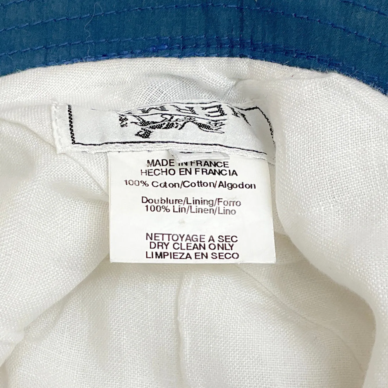 Hermes White / Blue Cotton Bucket Hat