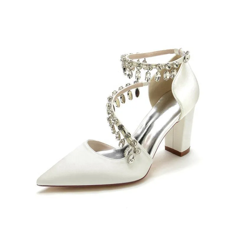 High Heels with Chain and Crystal Accent