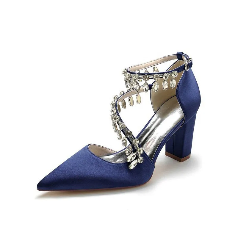 High Heels with Chain and Crystal Accent