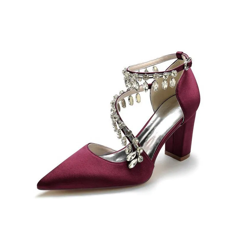 High Heels with Chain and Crystal Accent