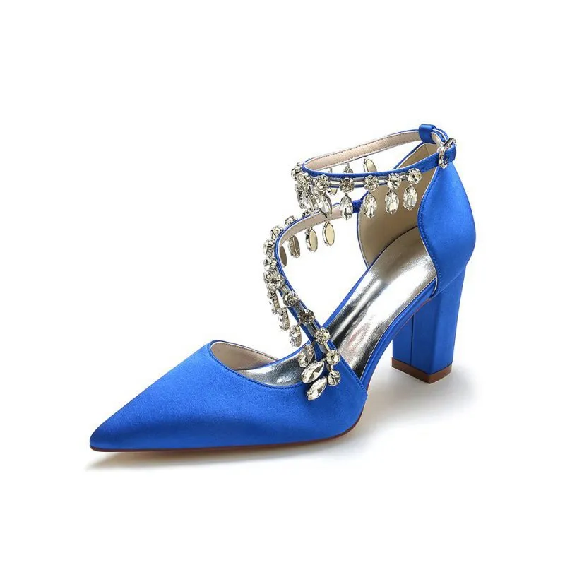 High Heels with Chain and Crystal Accent