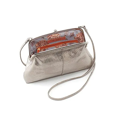 HOBO Lana Shoulder Bag For Women - Snap Top Closure With Interior Pockets and Polyester Lining, Gorgeous and Practical Bag Distressed Platinum One Size One Size
