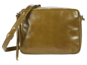 HOBO Renny Crossbody Satchel For Women - Slender Strap With Soft Lined Interior, Upright Flat Base, Comfortable and Stylish Shoulder Bag Moss One Size One Size