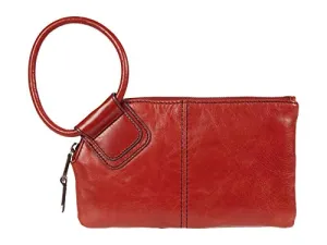 HOBO Sable Wristlet Pouch For Women - Tumbled Leather Construction With Circular Wrist Strap, Handy and Compact Pouch Brick Vintage Hide One Size One Size