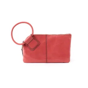 HOBO Sable Wristlet Pouch For Women - Tumbled Leather Construction With Circular Wrist Strap, Handy and Compact Pouch Tea Rose One Size One Size