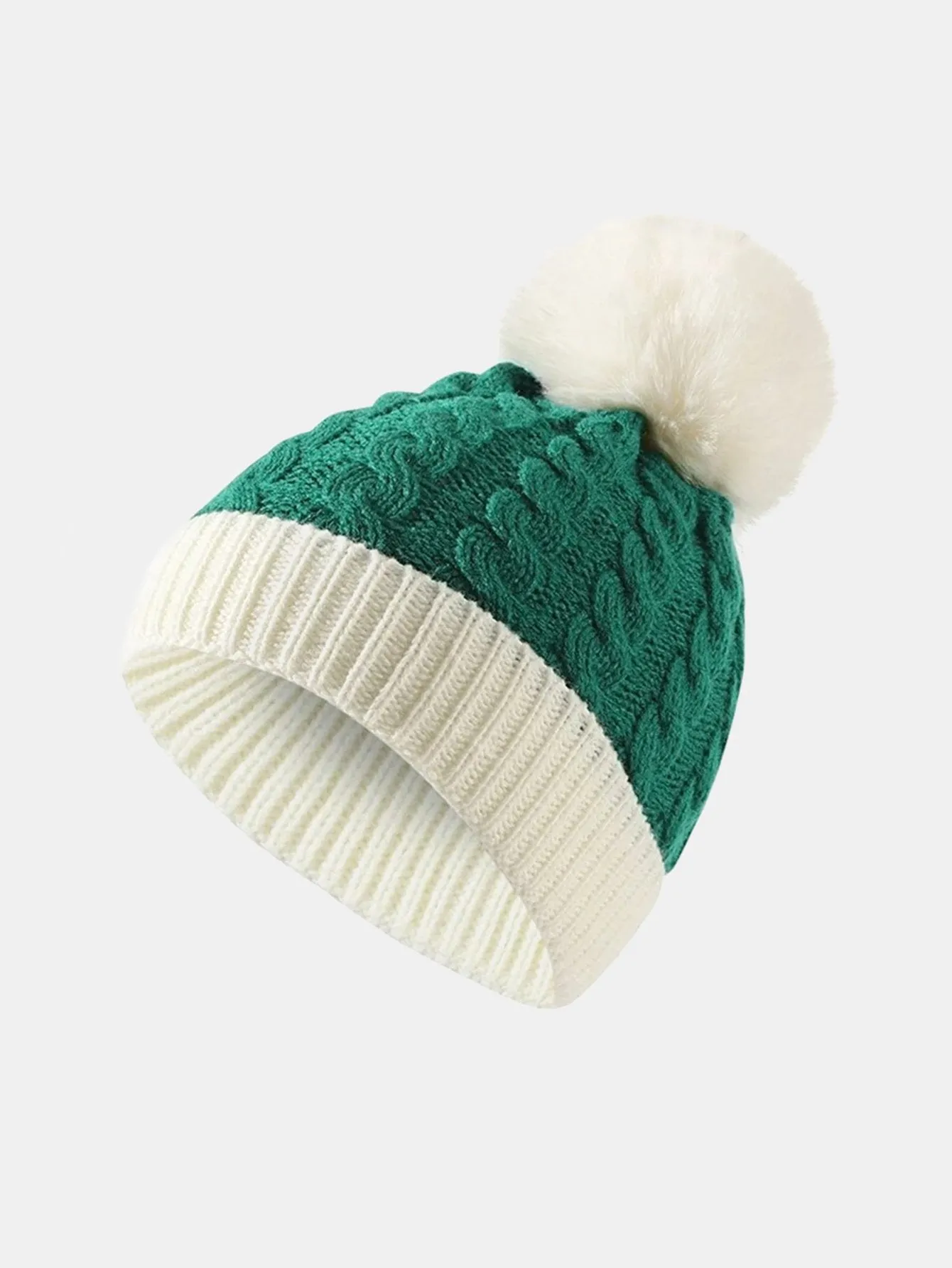 Jacquard Knit Beanie Hat dengan Pom Pom
