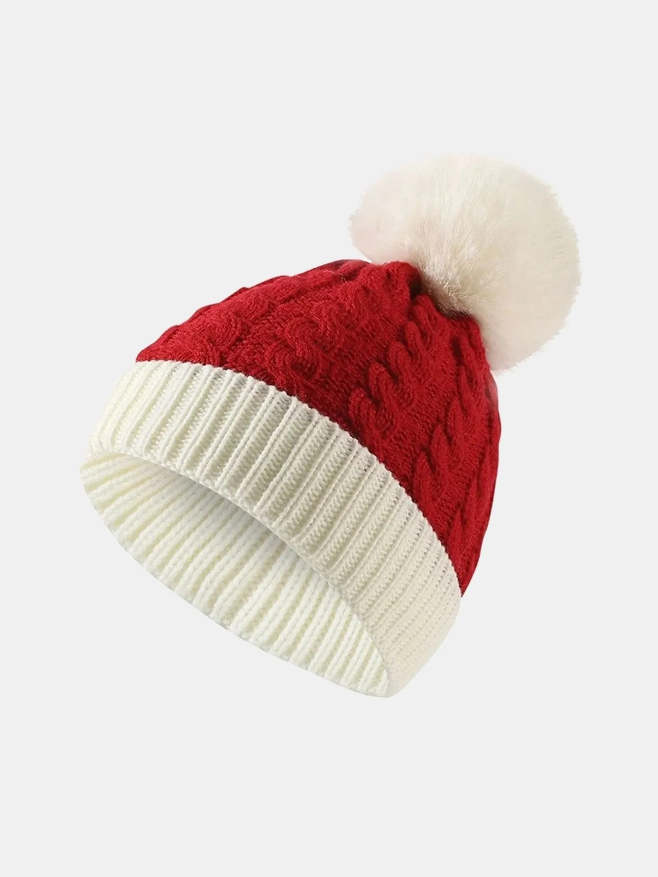 Jacquard Knit Beanie Hat dengan Pom Pom